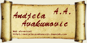 Anđela Avakumović vizit kartica